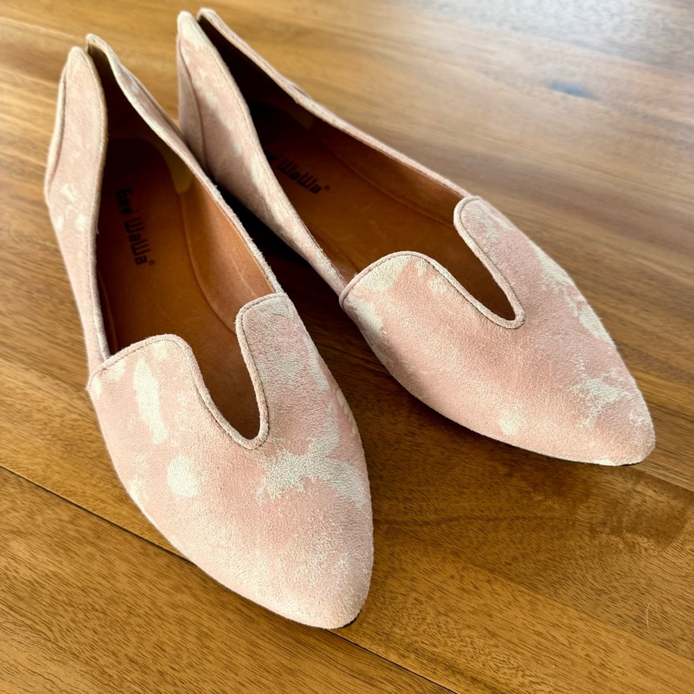 Gee Wawa Lydia pink metallic suede cutout loafers - Size 9
